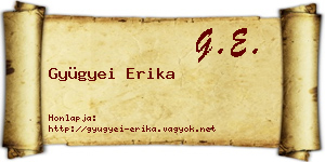 Gyügyei Erika névjegykártya