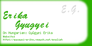 erika gyugyei business card